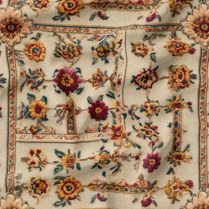 پارچه مخمل روبالشی طرح سه بعدی فرش ایرانی کد 5015422